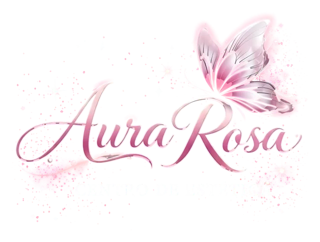 Logo de Aura Rosa con mariposa rosa